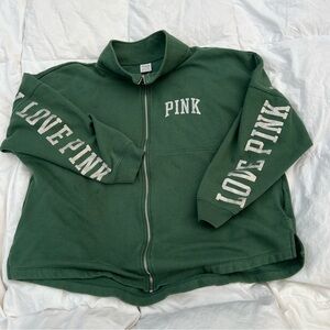 2010’s PINK Victoria's Secret Green Zip-Up Hoodie